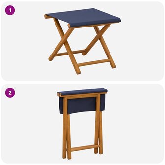 Ligstoel 2 pcs massief eucalyptushout Blauw 6