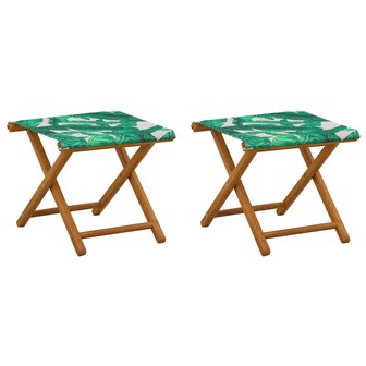 Ligstoel 2 pcs massief eucalyptushout Bladpatroon 2
