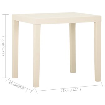 Tuintafel 79x65x72 cm kunststof wit 5