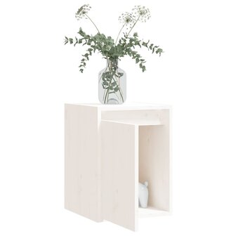 Wandkast 30x30x40 cm massief grenenhout wit 7