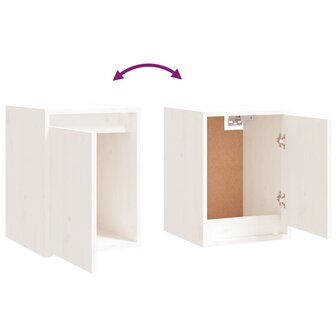 Wandkast 30x30x40 cm massief grenenhout wit 8