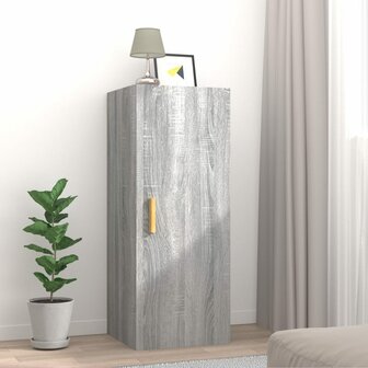 Wandkast 34,5x34x90 cm bewerkt hout grijs sonoma eikenkleurig 1