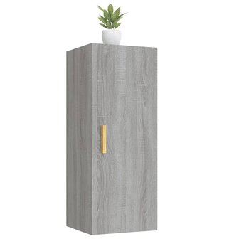 Wandkast 34,5x34x90 cm bewerkt hout grijs sonoma eikenkleurig 5
