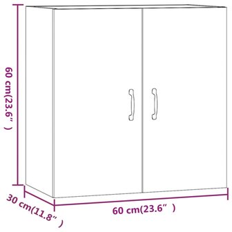 Wandkast 60x31x60 cm bewerkt hout gerookt eikenkleurig 9
