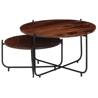 2-delige Salontafelset 60x35 cm massief acaciahout 3