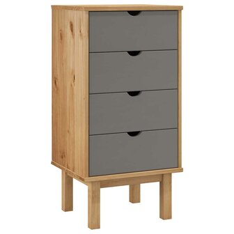 Ladekast OTTA 45x39x90 cm massief grenenhout bruin en grijs 2