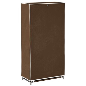Stoffen schoenenrek met hoes 58 x 28 x 106 cm bruin 6