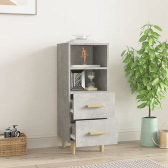 Dressoir 34,5x34x90 cm bewerkt hout betongrijs 3