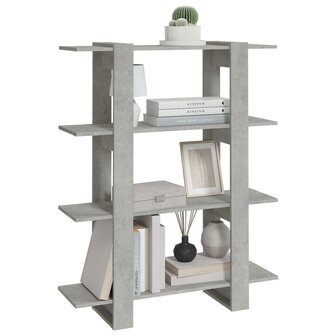 Boekenkast/kamerscherm 100x30x123,5 cm betongrijs 5