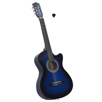 Gitaar cutaway met 6 snaren western klassiek 38&amp;quot; getint blauw 1