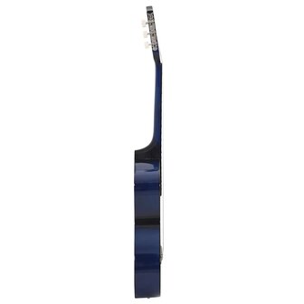 Gitaar cutaway met 6 snaren western klassiek 38&amp;quot; getint blauw 4