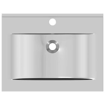 Wastafel met overloop 60x46x16 cm keramiek zilverkleurig 7
