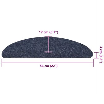 Trapmatten Zelfklevend 10 stuks 56x17x3 cm Blauw Halfrond 8