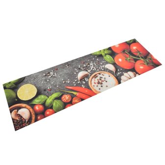 Keukenmat wasbaar groenteprint 45x150 cm fluweel 1