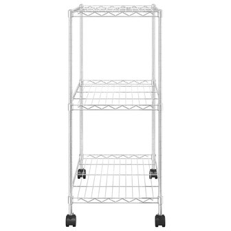 Opbergrek met wielen 3-laags 150 kg 60x35x81 cm chroomkleurig 5