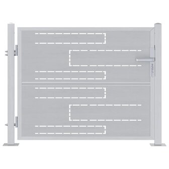 Tuinpoort 85 x 70 cm Roestvrij staal zilver Vergrendelbaar 1