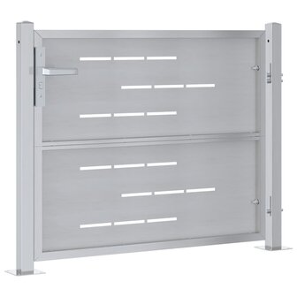 Tuinpoort 85 x 70 cm Roestvrij staal zilver Vergrendelbaar 6