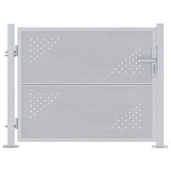 Tuinpoort met slot Zilver 85 x 70 cm Roestvrij staal 2