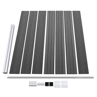 Schuttingpanelenset 699x146 cm HKC zwart   5