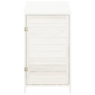 Tuinschuur 55x52x112 cm massief vurenhout wit 3