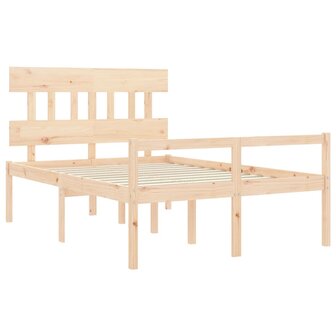 Seniorenbed met hoofdbord massief hout 140x190 cm 5