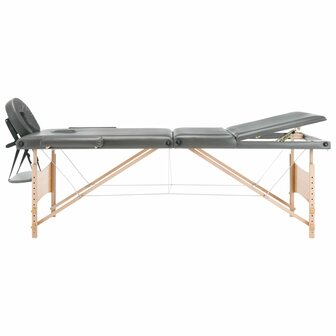 Massagetafel met 3 zones 186x68 cm houten frame antraciet 4