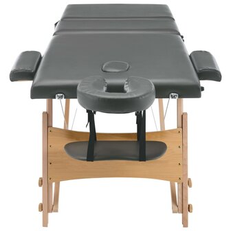 Massagetafel met 3 zones 186x68 cm houten frame antraciet 5