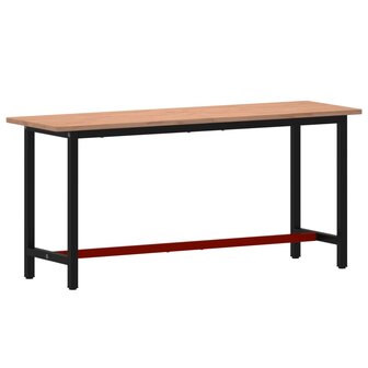 Werkbank 180x55x81,5 cm massief beukenhout en metaal 2