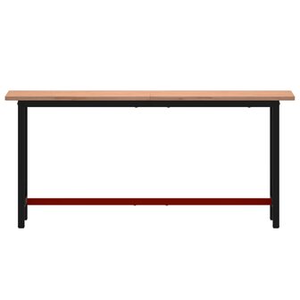 Werkbank 180x55x81,5 cm massief beukenhout en metaal 3