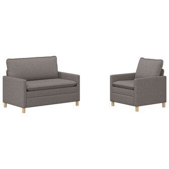 Bankstel 2 st Taupe Stof 2