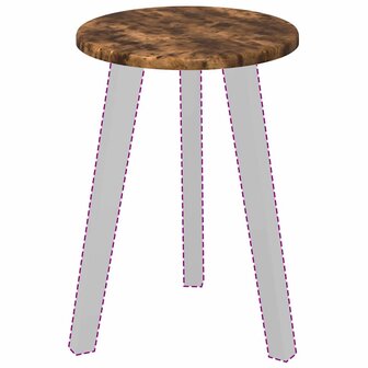 Tafelblad &amp;Oslash; 30 x 1,5 cm Rond Bewerkt hout Gerookt eiken 3