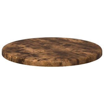 Tafelblad &amp;Oslash; 30 x 1,5 cm Rond Bewerkt hout Gerookt eiken 5