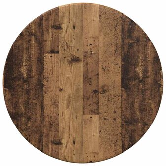Tafelblad &amp;Oslash; 30 x 1,5 cm Rond Bewerkt hout Oud hout 2