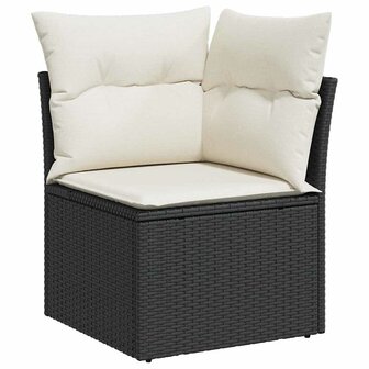 Bankstel 4 st Zwart poly rattan 6