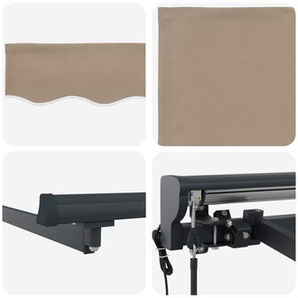 Elektrisch Uittrekbaar Zonnescherm Beige 3,5 x 2 m 7