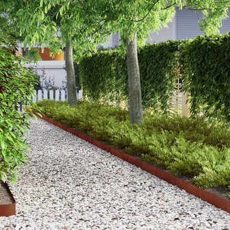 Tuinrand 450 x 10 cm weervast staal Roestig 4