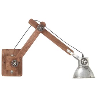 Wandlamp industrieel rond E27 zilverkleurig 4