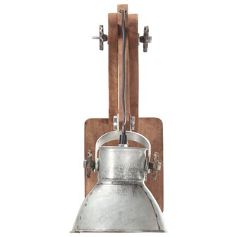 Wandlamp industrieel rond E27 zilverkleurig 5
