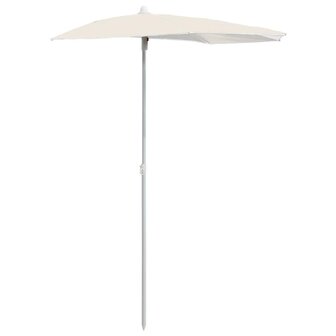 Parasol half met paal 180x90 cm zandkleurig 2