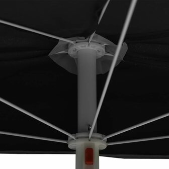 Parasol half met paal 180x90 cm zwart 7
