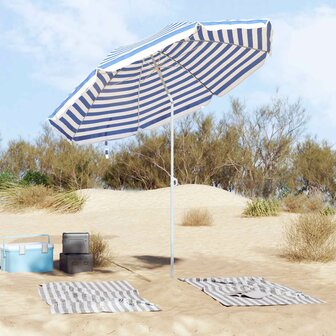 Tuinparasol 263 x 263 x 272 cm 170T polyester Blauw en Wit 3