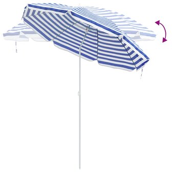 Tuinparasol 263 x 263 x 272 cm 170T polyester Blauw en Wit 6