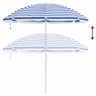 Tuinparasol 263 x 263 x 272 cm 170T polyester Blauw en Wit 7