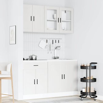 4-delige Keukenkastenset Porto bewerkt hout wit 3