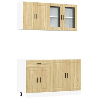 4-delige Keukenkastenset Porto bewerkt hout sonoma eikenkleur 2