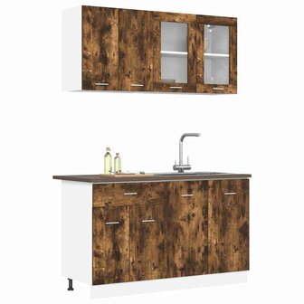 Keuken Eenheid LYON 4 st Gerookt eiken Bewerkt hout 3