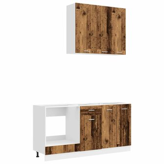 Keukenblok LYON 5 st Oud hout Bewerkt hout 2