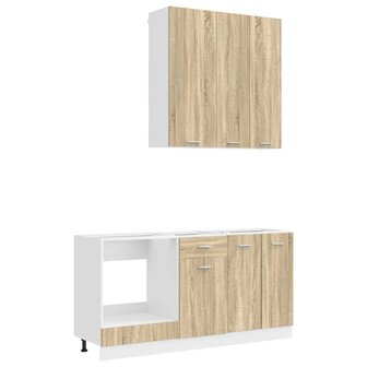 Keukenblok LYON 5 st Sonoma Eiken Bewerkt hout 2