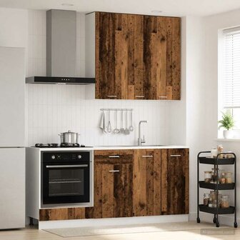Keukenblok LYON 5 st Oud hout Bewerkt hout 1