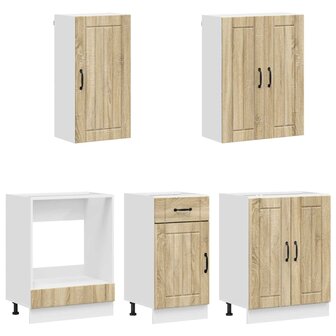 Keukenblok LUCCA 5 st Sonoma Eiken Bewerkt hout 3
